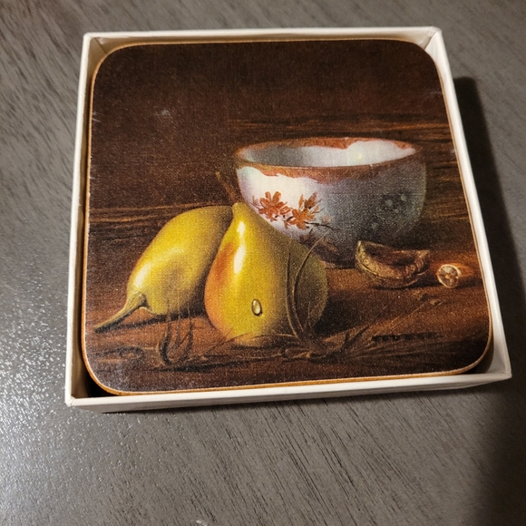 Pimpernel Coasters Cork Back Square Fruit Rustic Kitchen - Picture 8 of 9